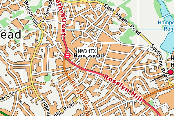 NW3 1TX map - OS VectorMap District (Ordnance Survey)