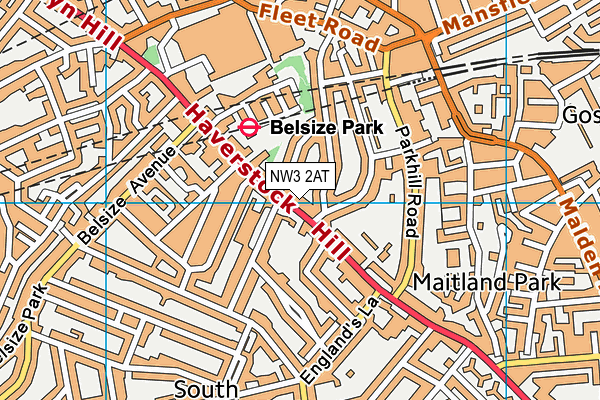 NW3 2AT map - OS VectorMap District (Ordnance Survey)