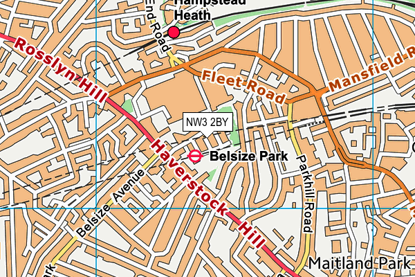 NW3 2BY map - OS VectorMap District (Ordnance Survey)