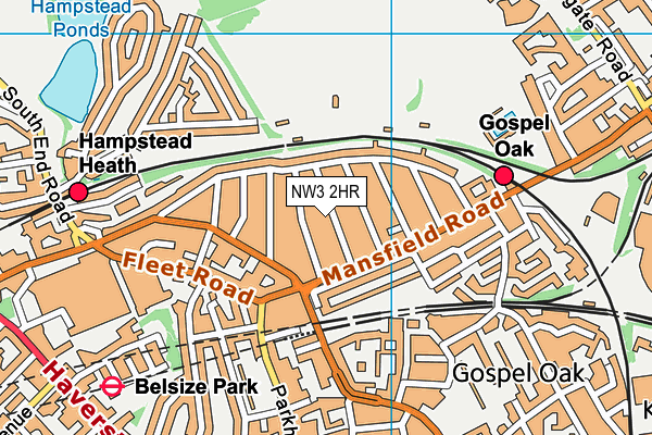 NW3 2HR map - OS VectorMap District (Ordnance Survey)