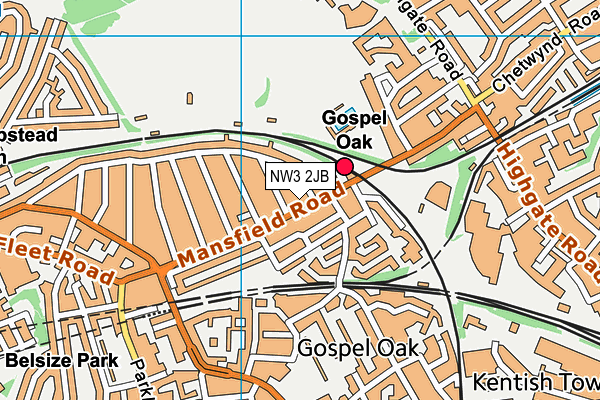 Gospel Oak Primary School map (NW3 2JB) - OS VectorMap District (Ordnance Survey)