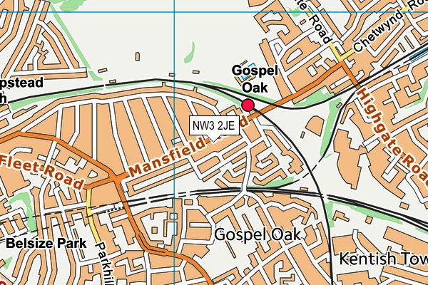 NW3 2JE map - OS VectorMap District (Ordnance Survey)