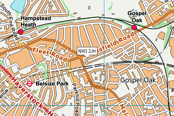 NW3 2JH map - OS VectorMap District (Ordnance Survey)