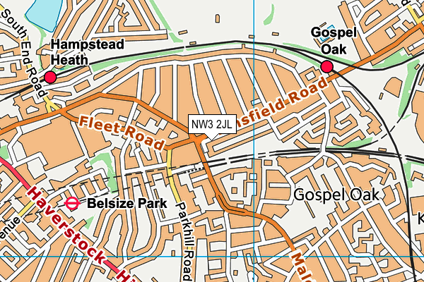 NW3 2JL map - OS VectorMap District (Ordnance Survey)