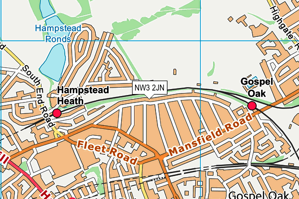 NW3 2JN map - OS VectorMap District (Ordnance Survey)