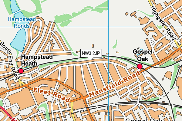NW3 2JP map - OS VectorMap District (Ordnance Survey)