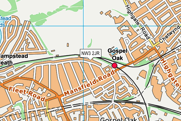 NW3 2JR map - OS VectorMap District (Ordnance Survey)