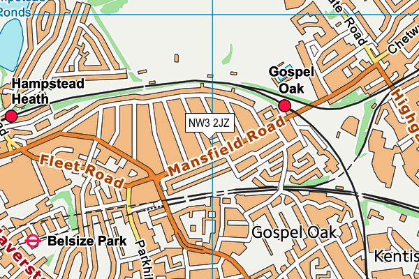 NW3 2JZ map - OS VectorMap District (Ordnance Survey)