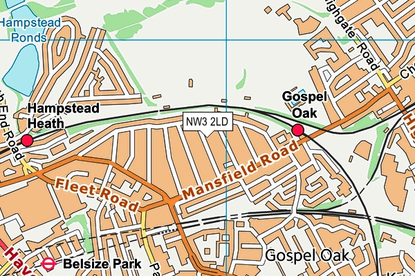 NW3 2LD map - OS VectorMap District (Ordnance Survey)