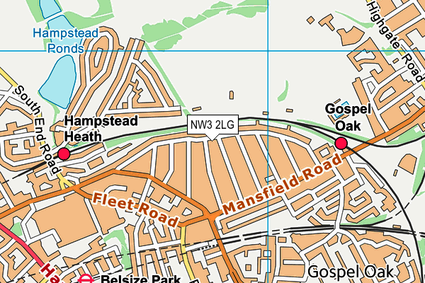 NW3 2LG map - OS VectorMap District (Ordnance Survey)