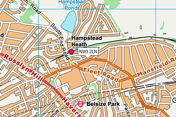 NW3 2LN map - OS VectorMap District (Ordnance Survey)
