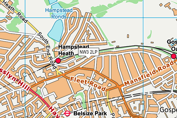 NW3 2LP map - OS VectorMap District (Ordnance Survey)