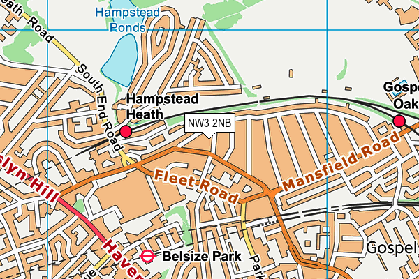 NW3 2NB map - OS VectorMap District (Ordnance Survey)