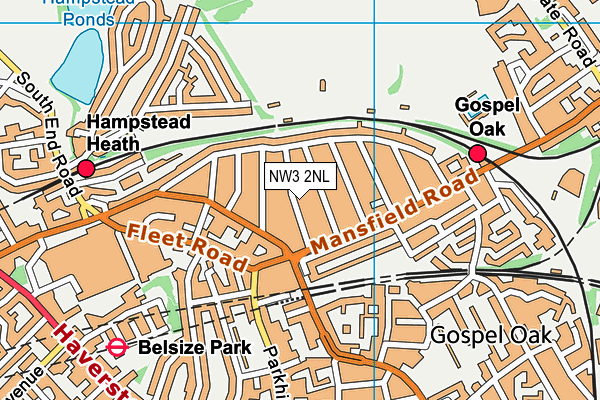 NW3 2NL map - OS VectorMap District (Ordnance Survey)