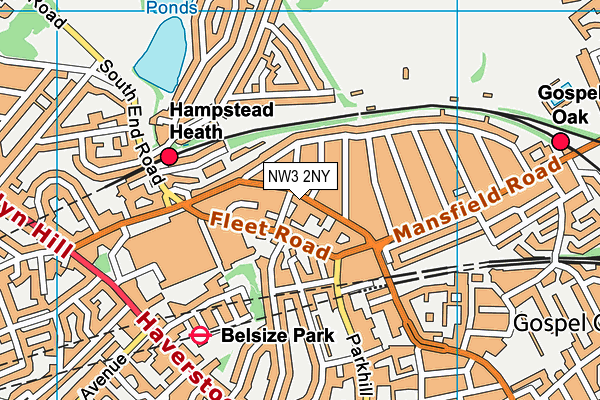 Heath School map (NW3 2NY) - OS VectorMap District (Ordnance Survey)