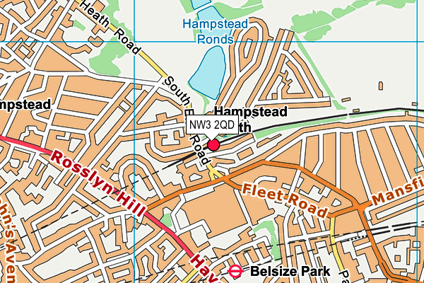 NW3 2QD map - OS VectorMap District (Ordnance Survey)