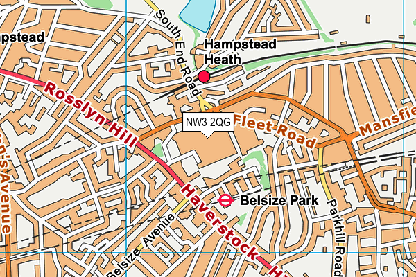 Royal Free Hospital Recreation Club map (NW3 2QG) - OS VectorMap District (Ordnance Survey)