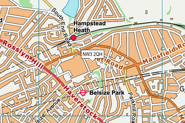 NW3 2QH map - OS VectorMap District (Ordnance Survey)