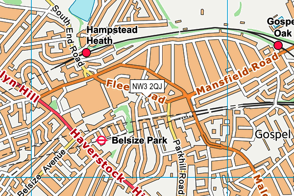 NW3 2QJ map - OS VectorMap District (Ordnance Survey)