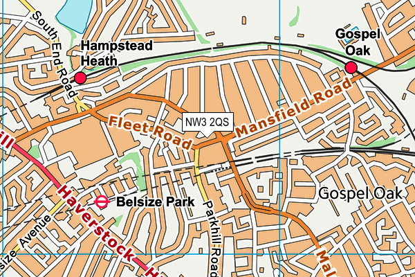 NW3 2QS map - OS VectorMap District (Ordnance Survey)