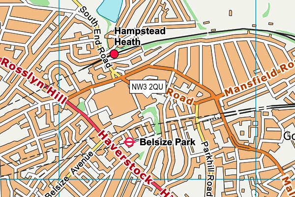 NW3 2QU map - OS VectorMap District (Ordnance Survey)