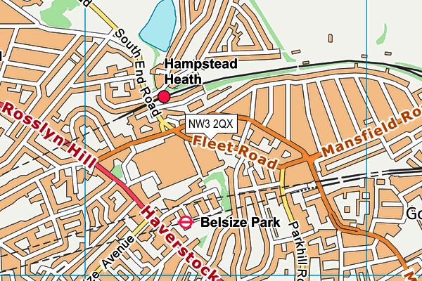 NW3 2QX map - OS VectorMap District (Ordnance Survey)