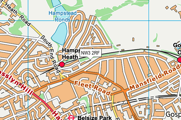 NW3 2RF map - OS VectorMap District (Ordnance Survey)