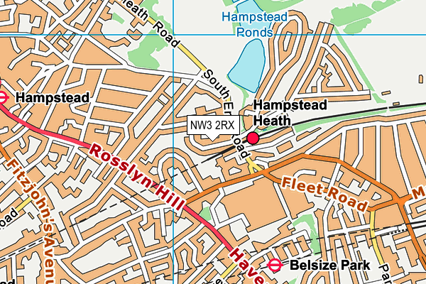 NW3 2RX map - OS VectorMap District (Ordnance Survey)