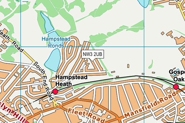 NW3 2UB map - OS VectorMap District (Ordnance Survey)