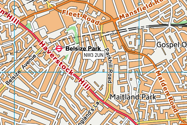 NW3 2UN map - OS VectorMap District (Ordnance Survey)