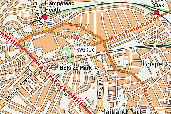 NW3 2UX map - OS VectorMap District (Ordnance Survey)