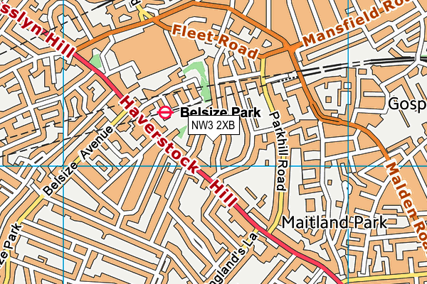 NW3 2XB map - OS VectorMap District (Ordnance Survey)