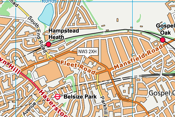 NW3 2XH map - OS VectorMap District (Ordnance Survey)