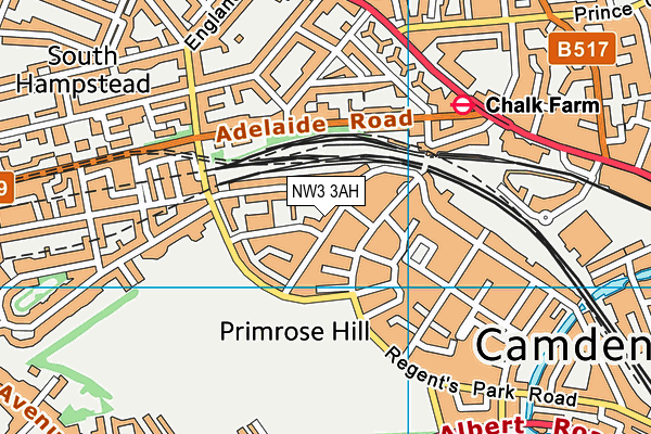 NW3 3AH map - OS VectorMap District (Ordnance Survey)