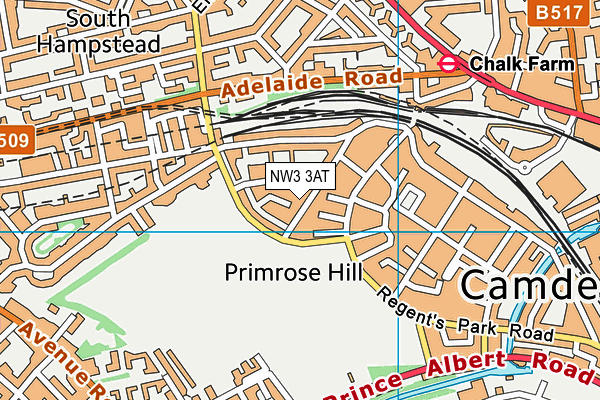 NW3 3AT map - OS VectorMap District (Ordnance Survey)