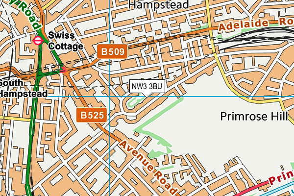 NW3 3BU map - OS VectorMap District (Ordnance Survey)