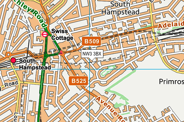 NW3 3BX map - OS VectorMap District (Ordnance Survey)