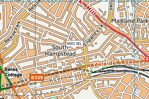 NW3 3EL map - OS VectorMap District (Ordnance Survey)
