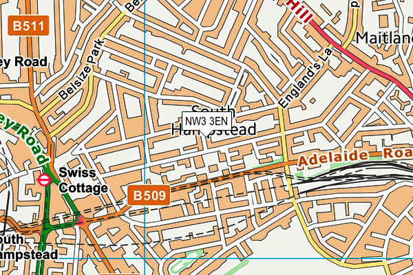 NW3 3EN map - OS VectorMap District (Ordnance Survey)