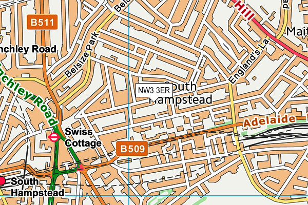 NW3 3ER map - OS VectorMap District (Ordnance Survey)