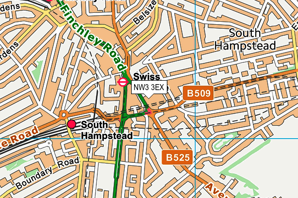 NW3 3EX map - OS VectorMap District (Ordnance Survey)