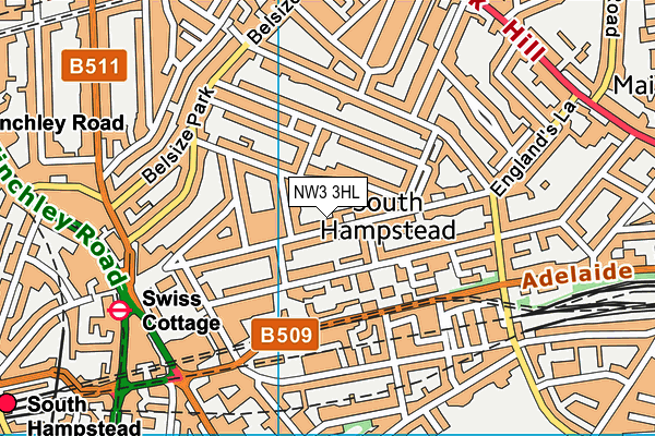 NW3 3HL map - OS VectorMap District (Ordnance Survey)