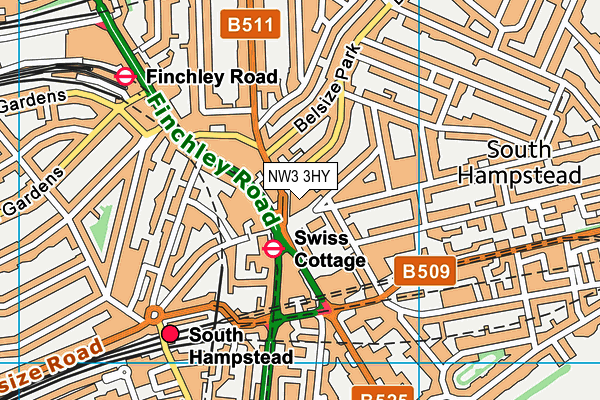 Central School of Speech and Drama map (NW3 3HY) - OS VectorMap District (Ordnance Survey)