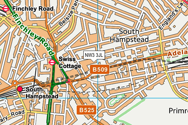 NW3 3JL map - OS VectorMap District (Ordnance Survey)