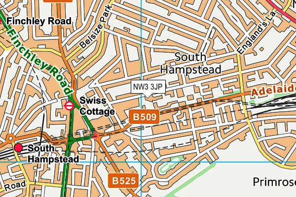 NW3 3JP map - OS VectorMap District (Ordnance Survey)