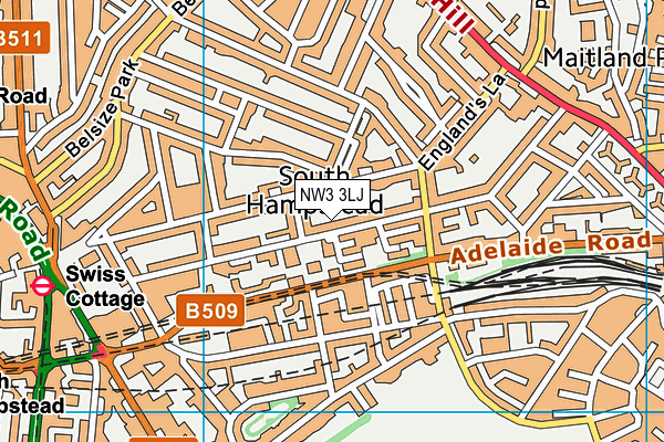 NW3 3LJ map - OS VectorMap District (Ordnance Survey)