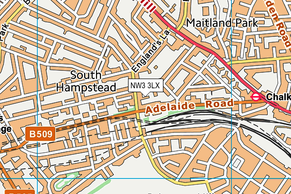 NW3 3LX map - OS VectorMap District (Ordnance Survey)