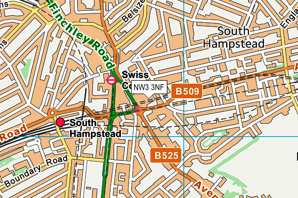 Swiss Cottage Leisure Centre map (NW3 3NF) - OS VectorMap District (Ordnance Survey)