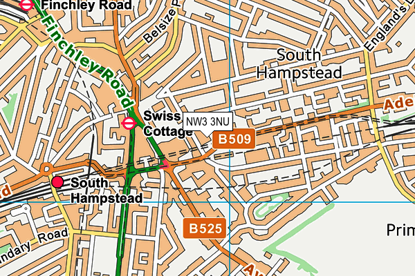 NW3 3NU map - OS VectorMap District (Ordnance Survey)