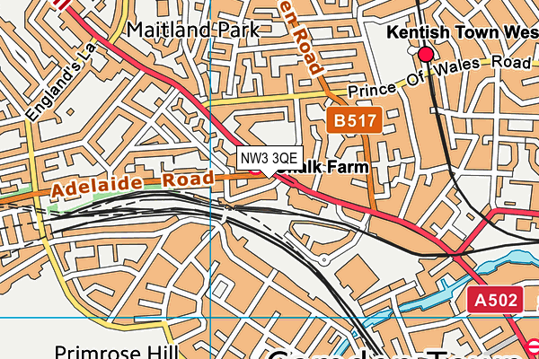 NW3 3QE map - OS VectorMap District (Ordnance Survey)